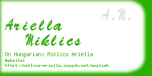 ariella miklics business card